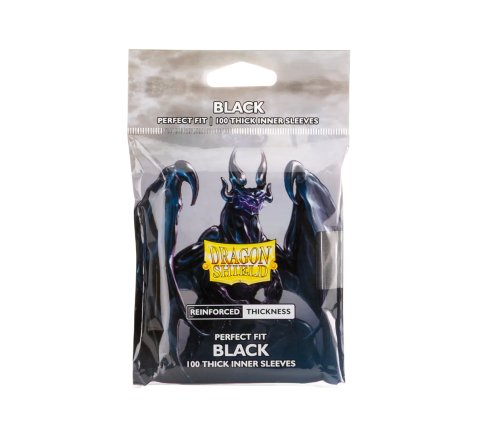 Dragon Shield Thick Inner Sleeves - Perfect Fit - Black - Standard Size - 100 stuks